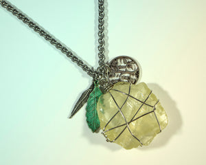 Citrine Crystal + Tree Of Life Necklace