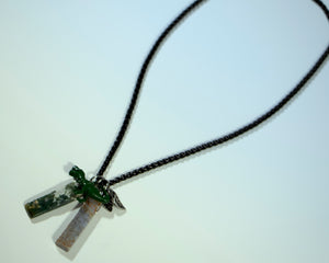 Jasper Crystal + T-Rex Necklace